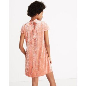 Madewell Crushed Velvet Mockneck Dress Pink Large